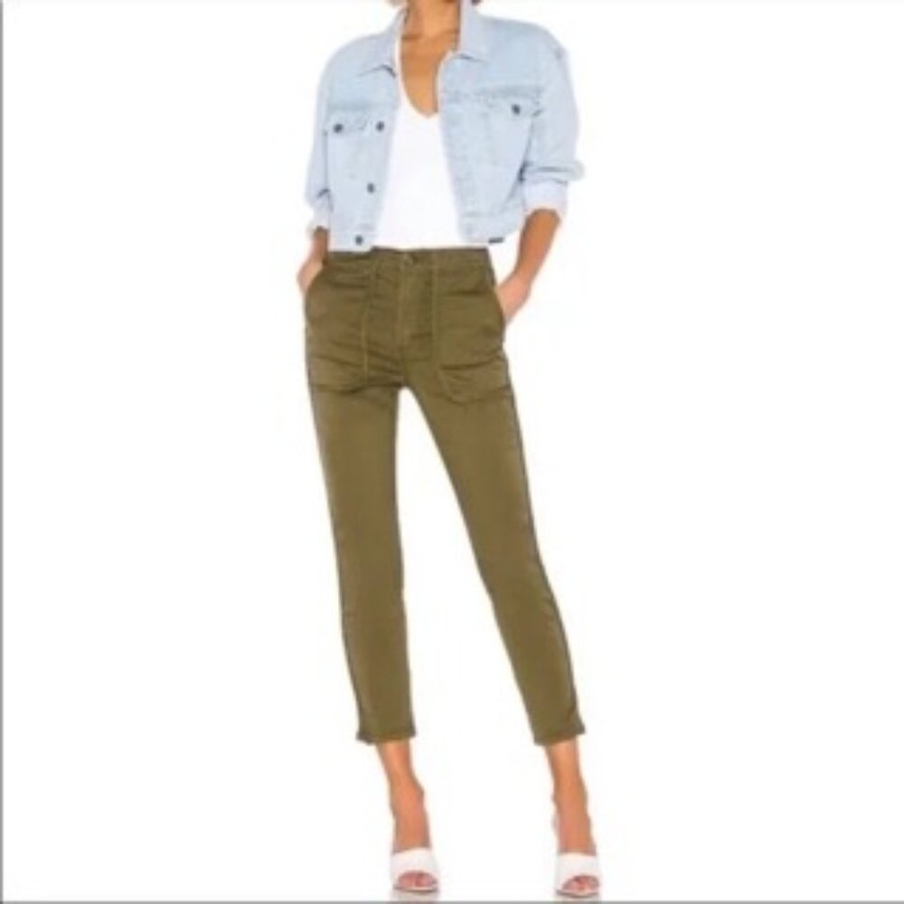 NWT Joie Andira Pant Side Seam Pocket Olive Green Size 26